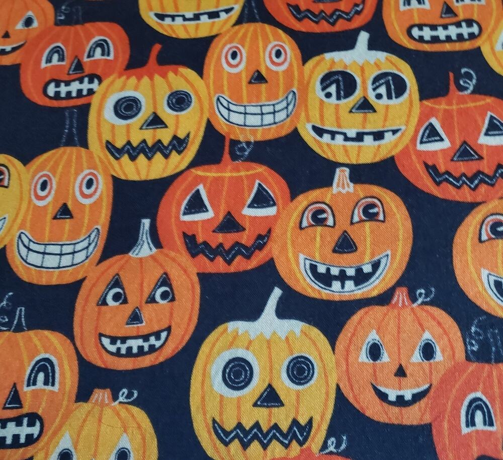 RARE Alexander Henry Jack O Lantern Jr Halloween Fabric 2 Yards 2014 Pumpkins